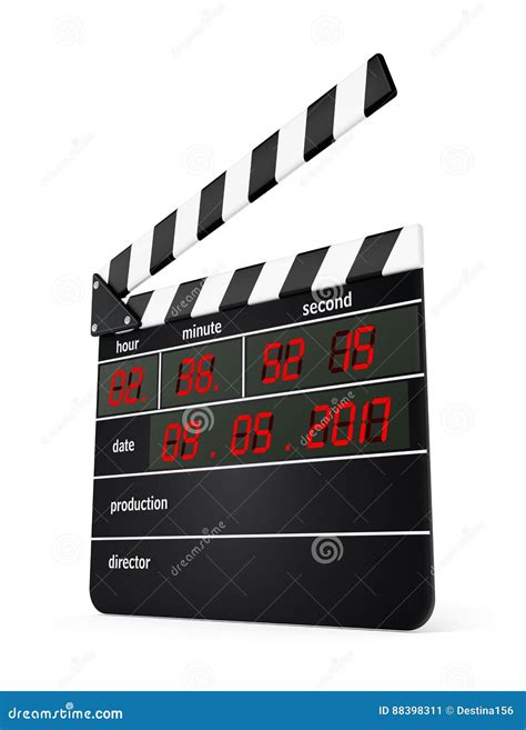 Digital Clapboard Isolated On White Background 3D Illustration Royalty