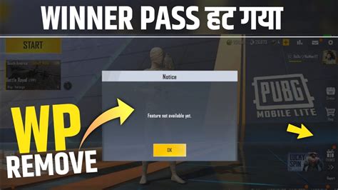 Pubg Lite Wp Removed Pubg Lite Winner Pass Remove Problem Fix Pubg