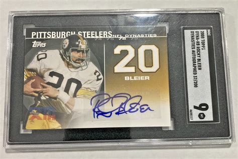 2008 Topps Rocky Bleier Dynasties Autograph 37200 Made Sgc 9 Rare Ebay