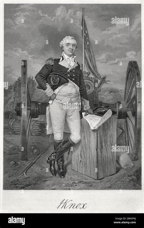 Portrait Of General Henry Knox Steel Engraving With Signature 1862