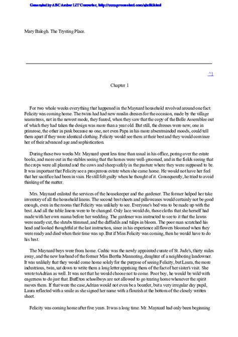 trysting place  mary balogh