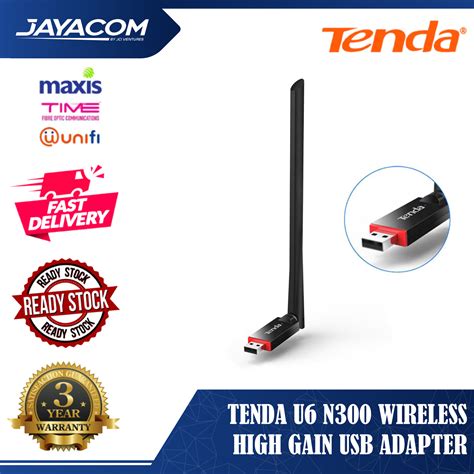 Tenda U6 N300 Wireless High Gain Usb Adapter