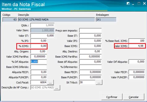 Wint O Que Fazer Quando O Valor Icms For Informado Por M O Icms