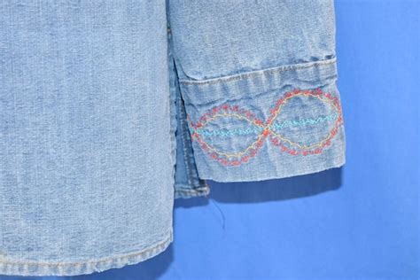 70s Levis Embroidered Denim Flower Orange Tab Hippie … Gem