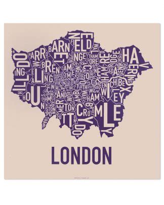 Greater London Borough Map 18" x 18" Royal Treatment Poster