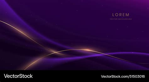 Luxury Dark Purple Background With Gold Line Vector Image