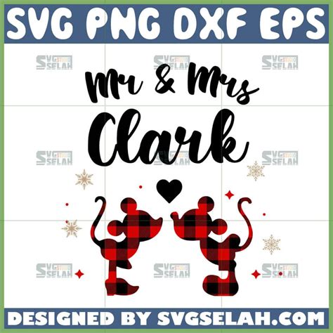 Mr And Mrs Clark Svg Buffalo Plaid Mickey Svg Svg Selah