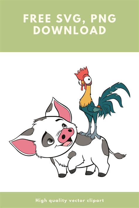 Free Hei Hei And Pua Svg Png Cut Files Moana Svg Artofit