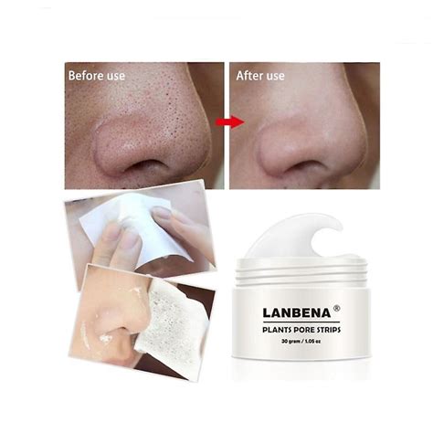 2pcs Lanbena Plant Pore Strips Blackhead Remover Nose Acne Clean Peel