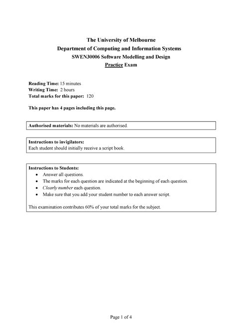Software Modelling And Design Unimelb 3