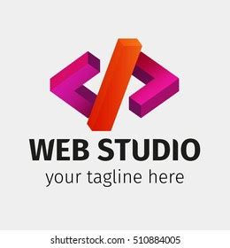 template logo web studio software app stock vector royalty