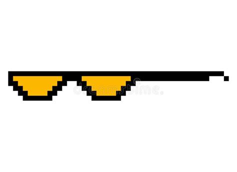 Fun Retro Pixel Sun Glass Icon, Life Style Meme Sunglasses Thug, Vector ...