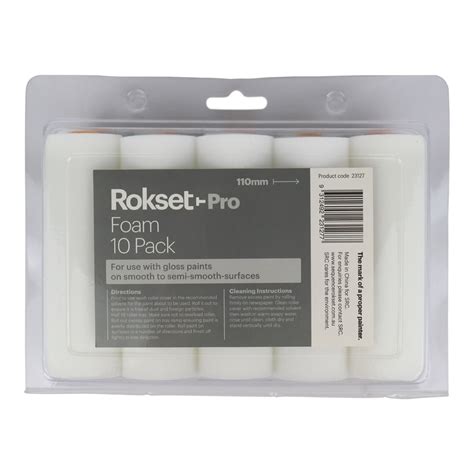 Rokset Pro Foam 110mm Roller Covers 10 Pack Refill House Marine Indust