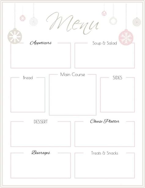 Menu Template Free Printable - Sarseh.com