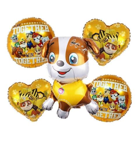 Paw Patrol Rubble Geburtstags Deko Folienballon Luftballon Hunde Ballon