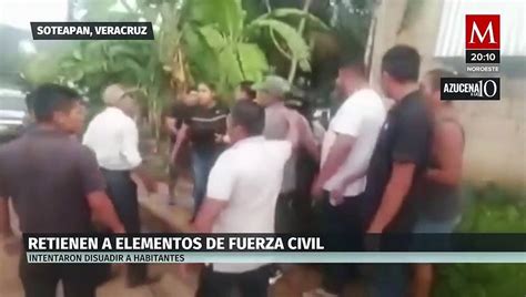 Elementos De La Fuerza Civil Son Retenidos Por La Poblaci N En