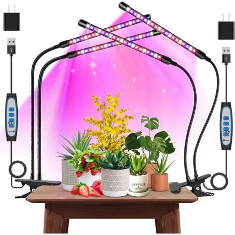 Garpsen Lampe Horticole Led 2 Pack 2 Heads Lampe Pour Plantes D