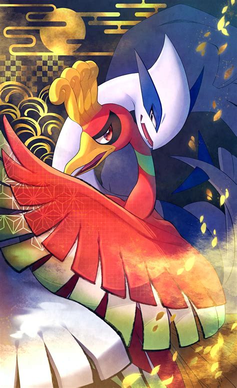 Lugia And Ho Oh Pokemon Drawn By Maki Letusgomaki Danbooru