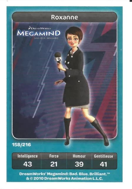 CARTE A JOUER Disney Carrefour Dreamworks Megamind Roxanne N 158 Ckdb