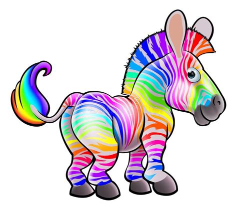 Cartoon Rainbow Zebra Stock Vector Illustration Of Mascots 43798245