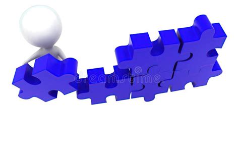 3d Man With Puzzle Stock Illustration Illustration Of Background 16574876