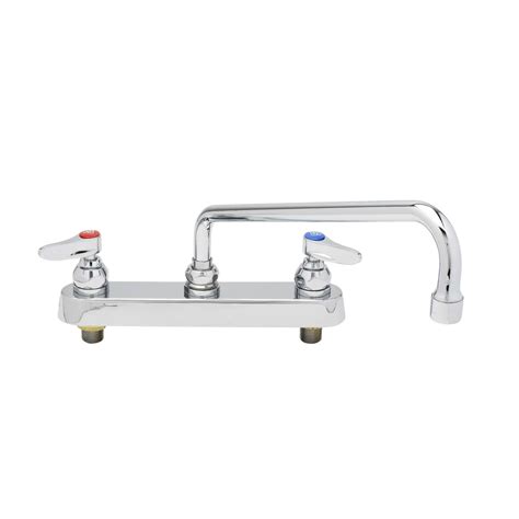 T&S B-1123 Workboard Fct, Deck mt, 8'' Cntrs, 12'' Swing, Lever