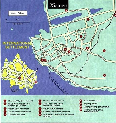 Map Depicting The Location Of The International Settlement On Gu Lang