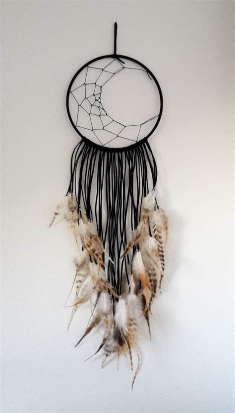 OFNMY Blue Dream Catcher Handmade Half Circle Moon Design Dream Catcher