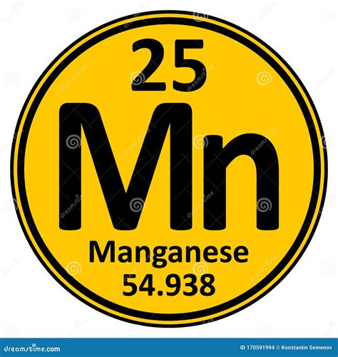 Periodic Table Element Manganese Icon Stock Illustration Illustration