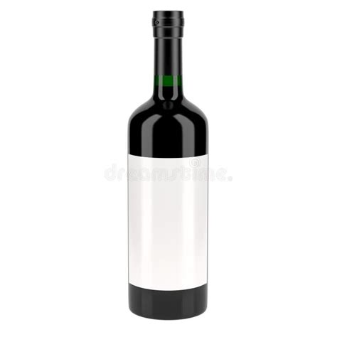 Garrafa De Vinho Tinto R Tulo Em Branco Ilustra O Stock