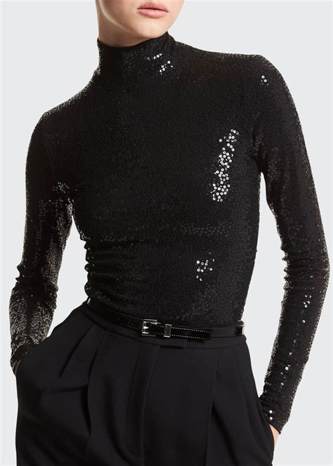 Sequin Turtleneck Bodysuit Dresses Images 2022