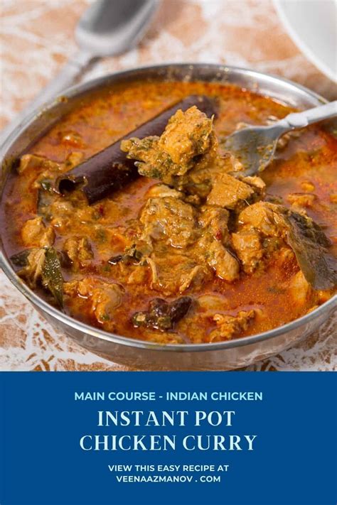 Instant Pot Chicken Curry Or Pressure Cooker 20 Mins Veena Azmanov