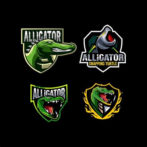 Premium Vector | Alligator logo mascot collection design