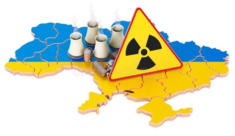 Estaciones De Energía Nuclear En El Mapa Ucraniano Con Representación