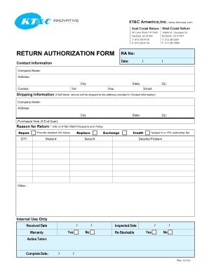 Fillable Online RMA FORM Vs1 3 Fax Email Print PdfFiller