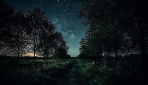 Uma Noite Misteriosa Revela A Beleza Da Natureza Numa Paisagem