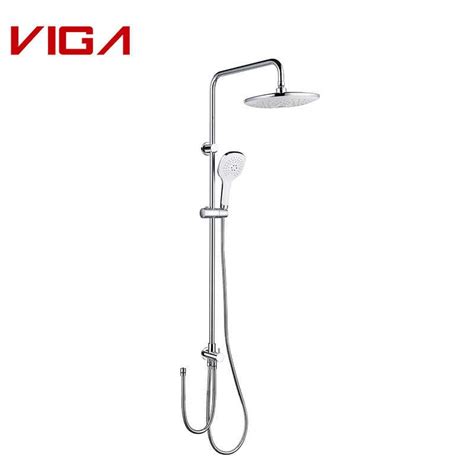 Round Design Thermostatic Shower Column Set With Swivel Spout In Matte