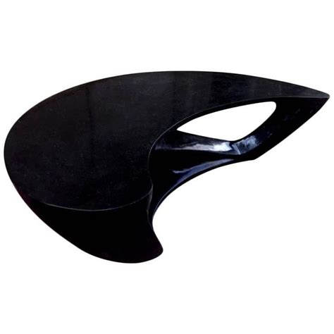 Superb S Boomerang Organic Shaped Black Coffee Table From A