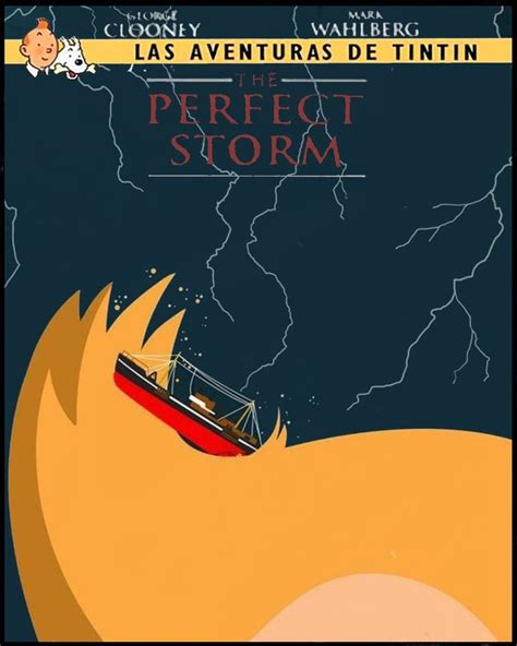 The Perfect Storm Movie Poster With An Image Of A Boat Floating On