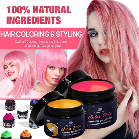 10g50g Temporary Hair Wax Color Dye Instant Hairstyle Mud Cream Natural Hair Coloring Wax