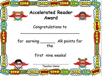 Free Printable Accelerated Reader Certificates PRINTABLE TEMPLATES