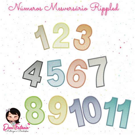 Matrizes De Bordado Números Mesversário Rippled Numeros Mesversario Rippled Shop Bazar E Cia