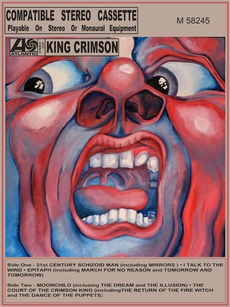 King Crimson 21st Century Schizoid Man Court Of Crimson King Etsy