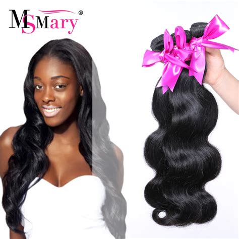 7a Unprocessed Peruvian Virgin Hair Body Wave Natural Color Human Remy Hair Weave Ms Mary Hair