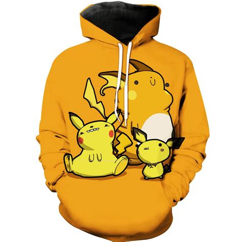 Pikachu Evolution Pokemons Hoodie 3d Animetrium