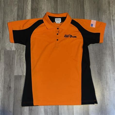 Fleet Farm Halloween Costume Orange And Black Polo Depop