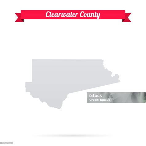 Clearwater County Idaho Map On White Background With Red Banner Stock Illustration Download