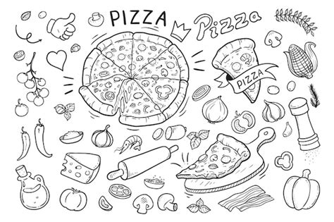 Premium Vector Italian Pizza Hand Drawn Doodle