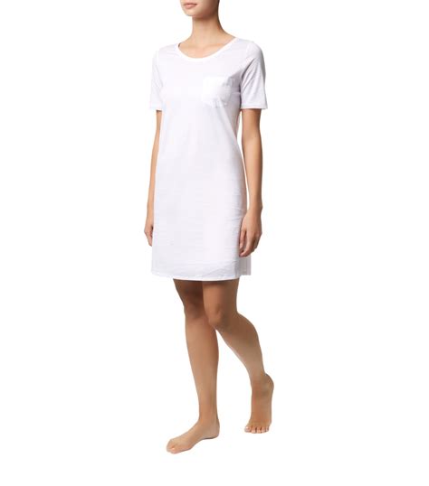 Hanro White Cotton Deluxe Short Sleeve Nightdress Harrods Uk