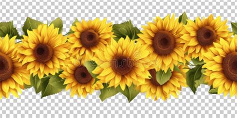 Sunflowers Border Repeat Stock Illustrations 69 Sunflowers Border